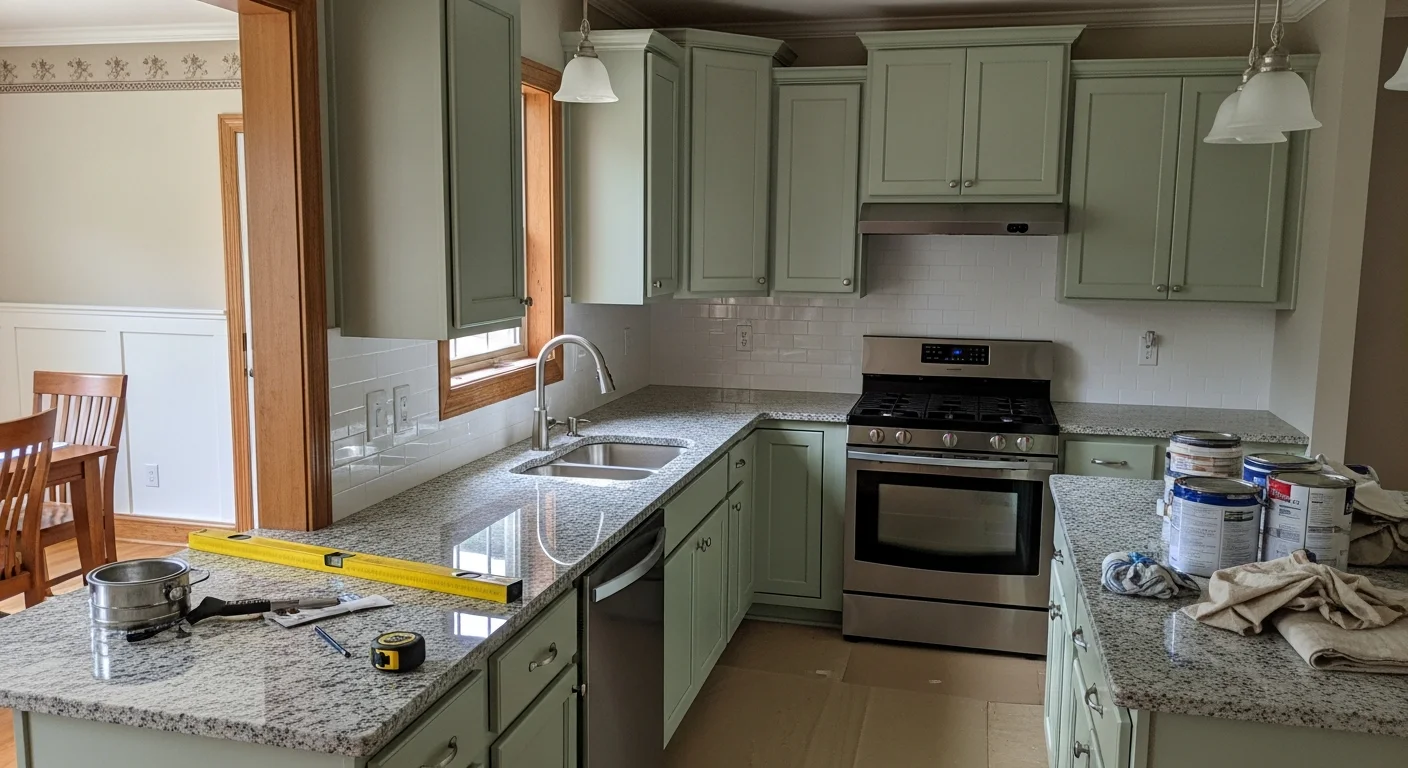 Modern kitchen remodel with custom cabinetry and countertops in Nashville home