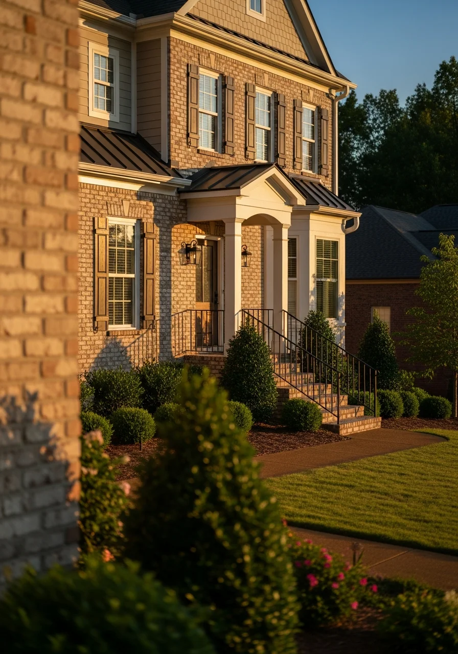 Exterior of a Franklin home with traditional architecture and well-maintained landscaping.