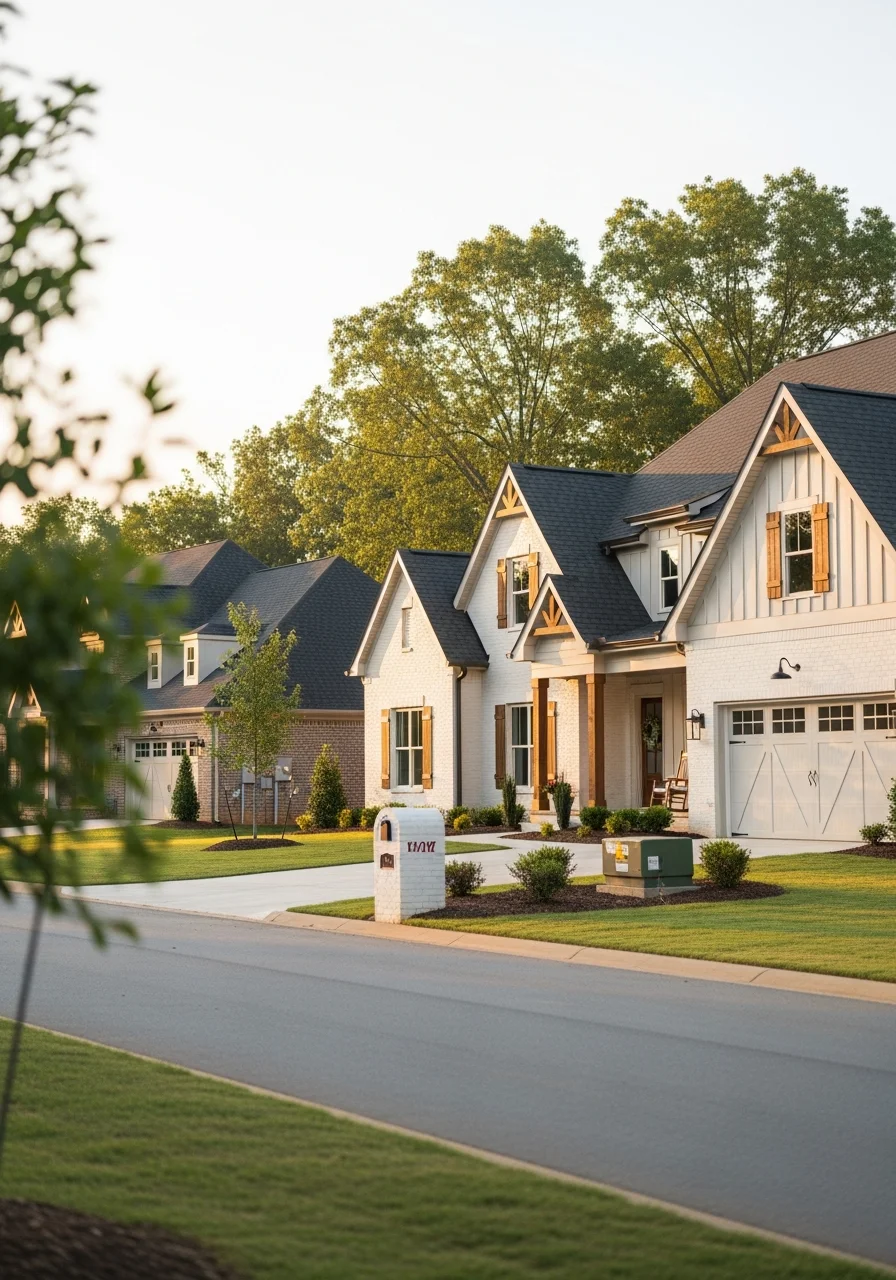 Exterior of a White House home with quality finishes and landscaping.