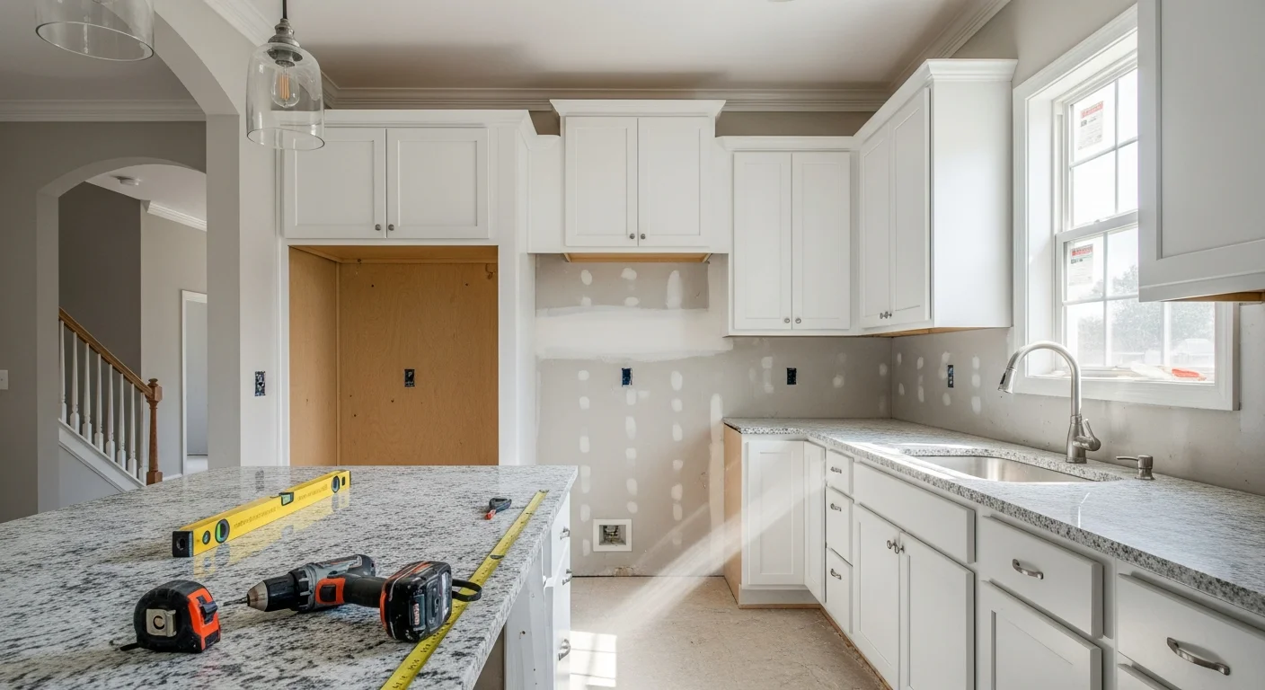 Renovated interior living space in a Nashville, TN home showing updated flooring, fresh wall finishes, and an open layout after completion. Bryan Parkinson Construction, LLC interior renovation work in the Nashville area.
